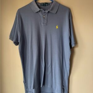 Ralph Lauren Slate Blue Polo Shirt with Yellow Emblem
